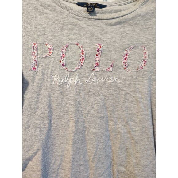 Polo Ralph Lauren Girls Large 12/14 Gray Sweatshirt Preppy Comfortable Fast Ship - Picture 11 of 12